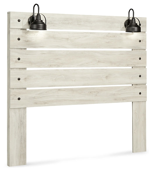 Cambeck  Panel Headboard With Mirrored Dresser And 2 Nightstands