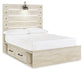 Cambeck  Panel Bed With 2 Storage Drawers With Mirrored Dresser And 2 Nightstands