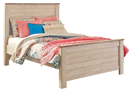 Willowton  Panel Bed With Nightstand