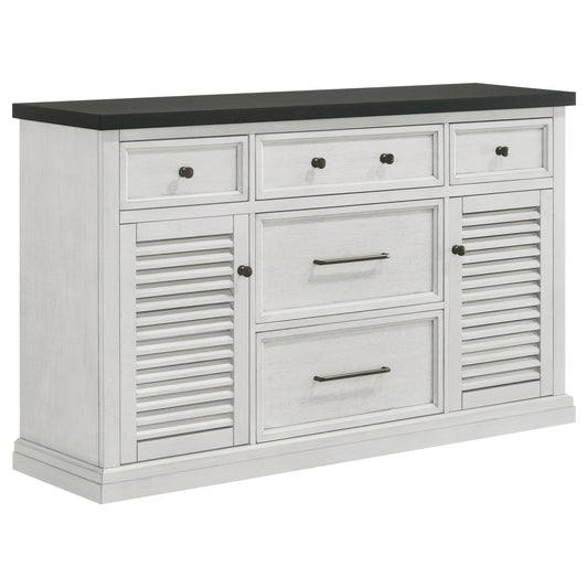 Aventine 5-drawer Sideboard Buffet Cabinet Vintage White