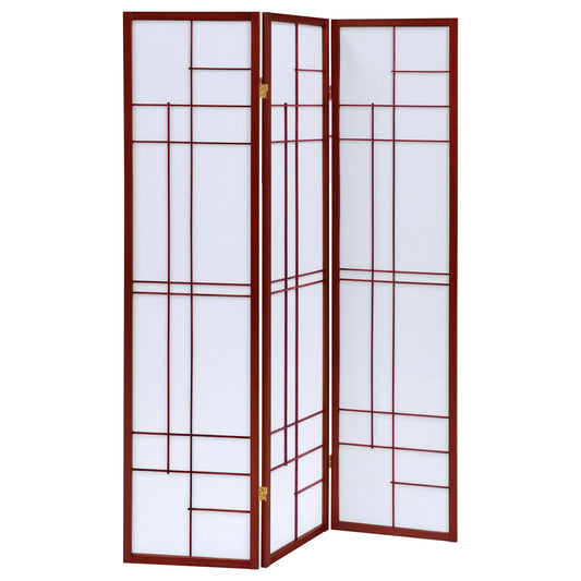 Katerina 3-Panel Room Divider Folding Shoji Screen Cherry