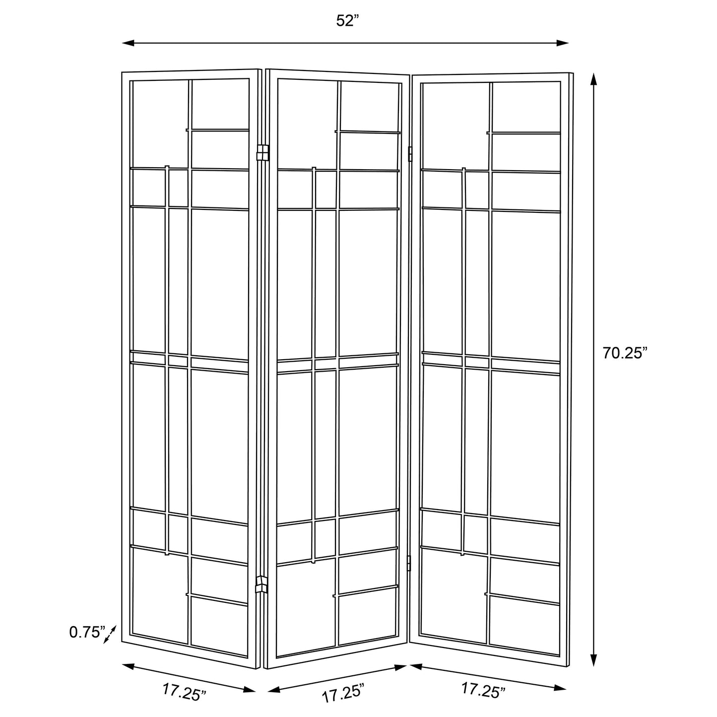 Katerina 3-Panel Room Divider Folding Shoji Screen Cherry