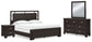 Covetown California King Panel Bed with Mirrored Dresser and Nightstand