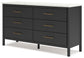 Cadmori Full Upholstered Panel Bed with Dresser and 2 Nightstands