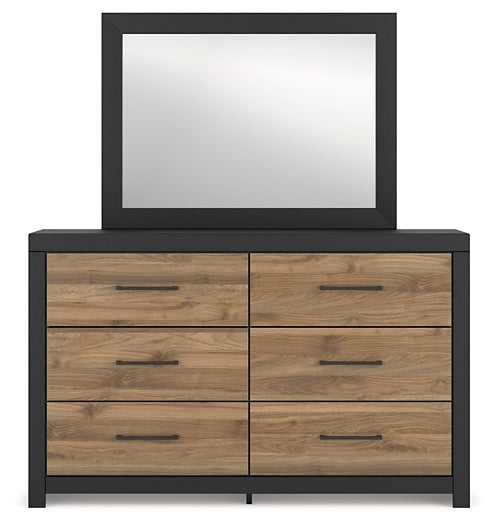 Vertani Twin Panel Bed with Mirrored Dresser, Chest and Nightstand