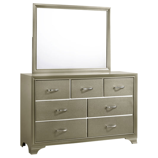 Beaumont 7-drawer Dresser with Mirror Champagne