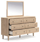 Cielden King Panel Headboard with Mirrored Dresser and 2 Nightstands