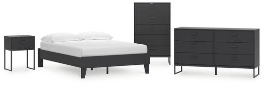 Socalle Full Platform Bed with Dresser and Nightstand