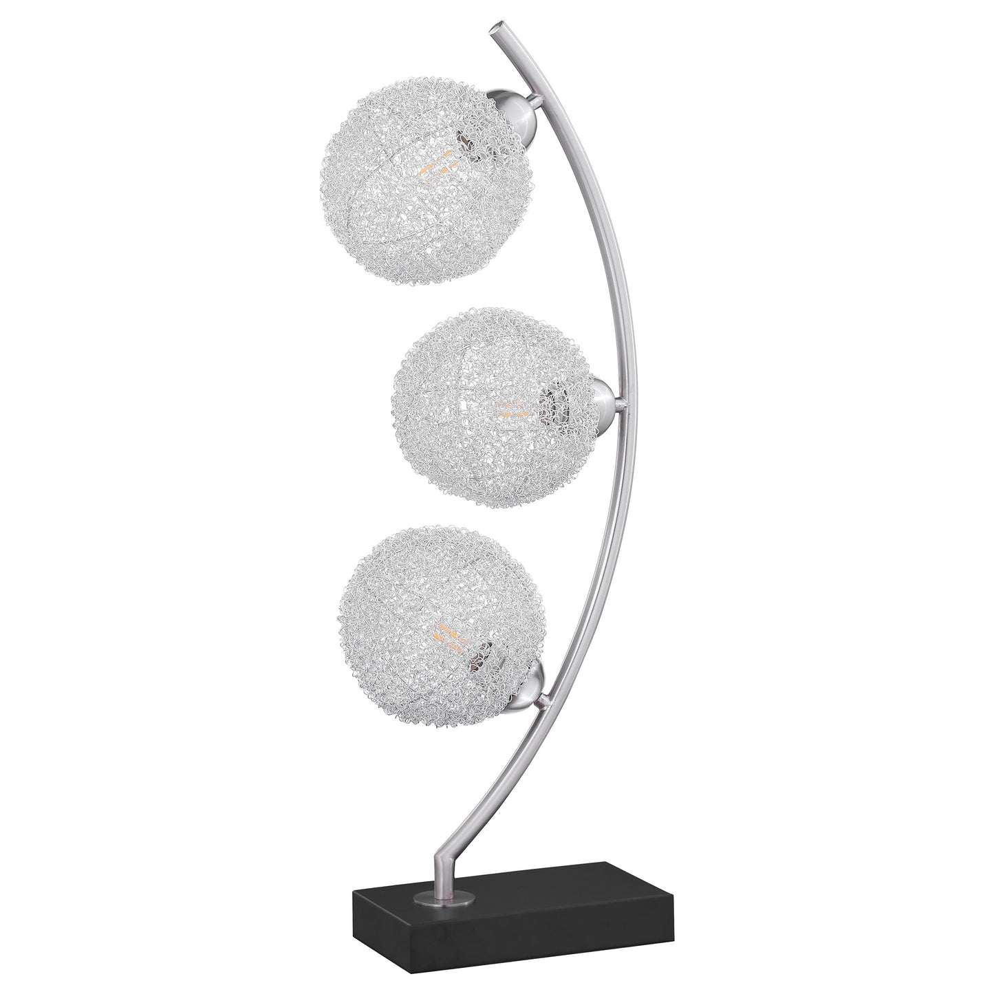 Claudia 30-inch Woven Spherical Metal Table Lamp Black