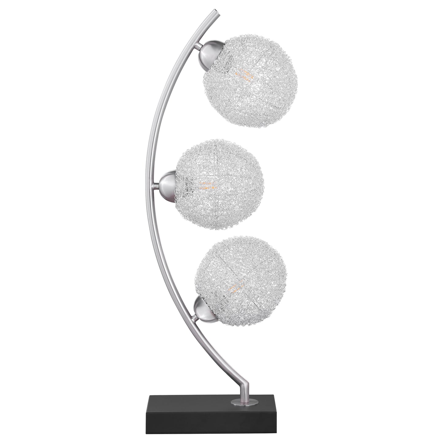 Claudia 30-inch Woven Spherical Metal Table Lamp Black