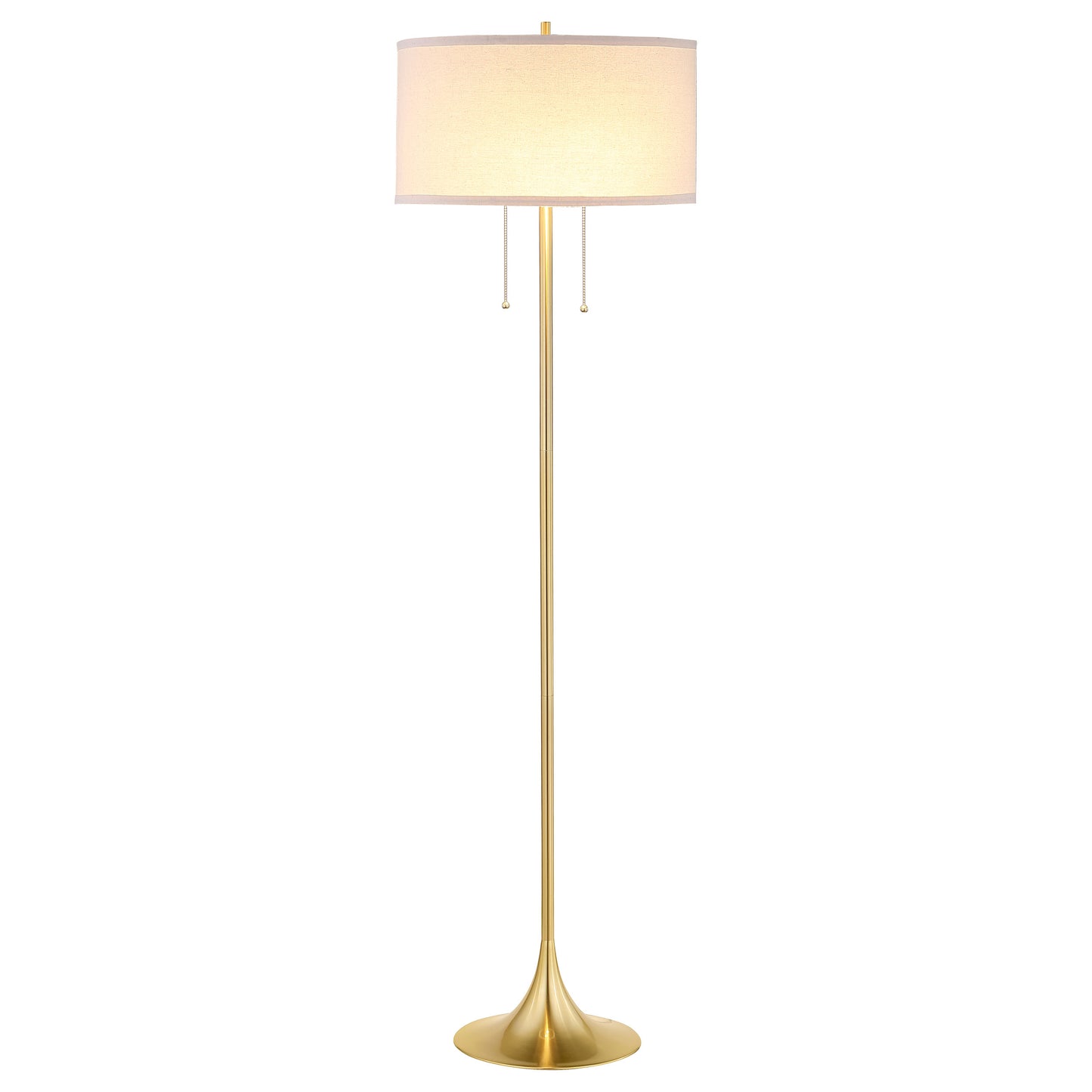 Elmira 65-inch Drum Shade Metal Floor Lamp Gold