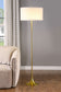 Elmira 65-inch Drum Shade Metal Floor Lamp Gold