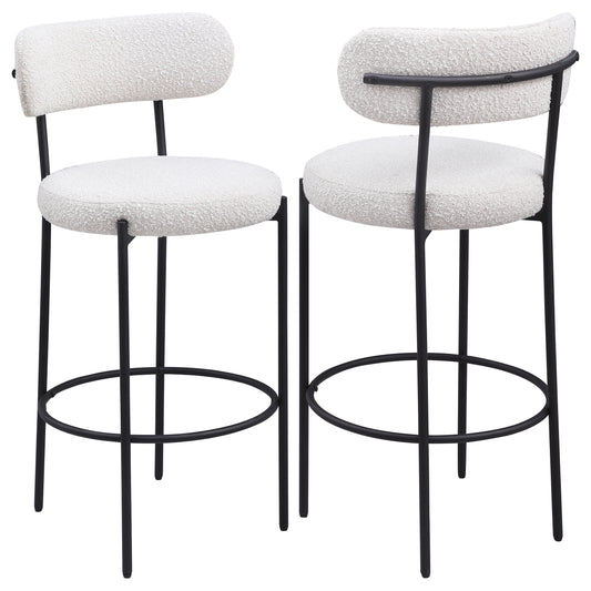 Viola Boucle Upholstered Bar Chair Cream (Set of 2)