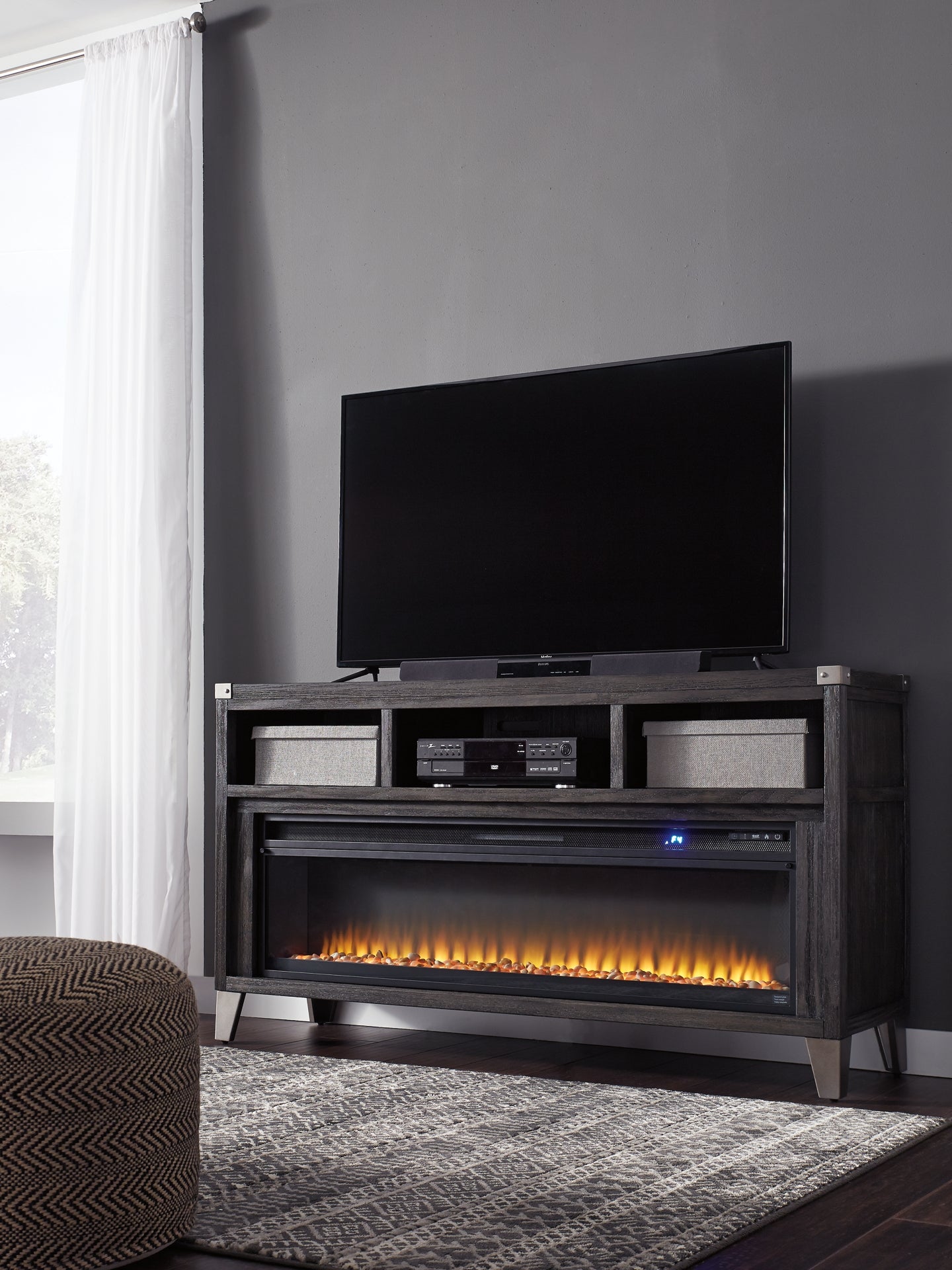 Todoe 65" TV Stand with Electric Fireplace