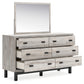 Vessalli Queen Panel Bed with Mirrored Dresser, Chest and 2 Nightstands