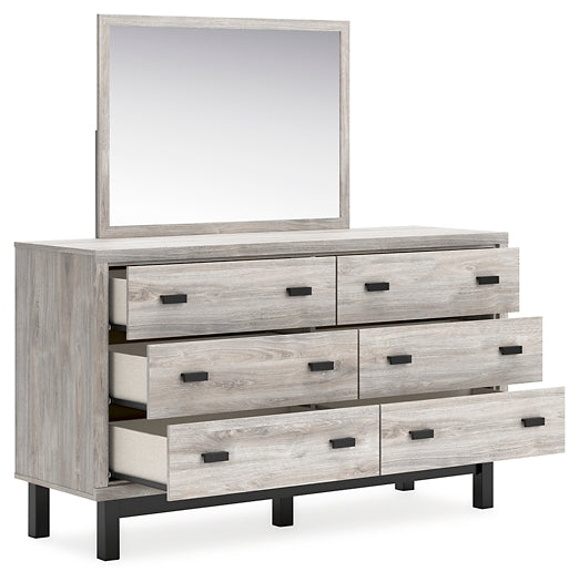 Vessalli Queen Panel Bed with Mirrored Dresser, Chest and Nightstand