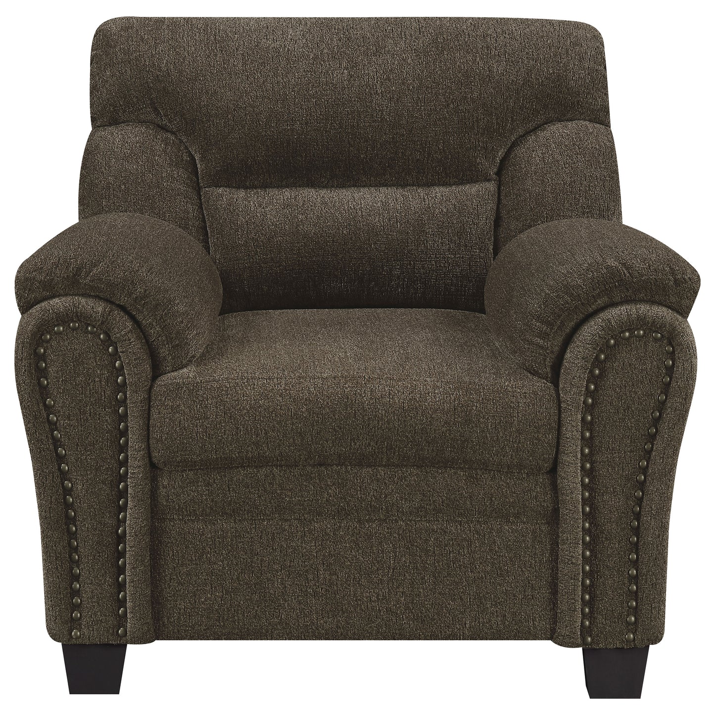 Clementine Upholstered Padded Arm Accent Chair Brown