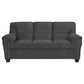 Clementine 3-piece Upholstered Padded Arm Sofa Set Grey