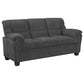 Clementine 3-piece Upholstered Padded Arm Sofa Set Grey