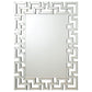 Forman 38 x 48 Inch Greek Motif Frameless Wall Mirror Silver