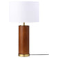 Aziel Drum Shade Bedside Table Lamp Cappuccino and Gold