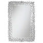 Cecily 32 x 47 Inch Leaf Border Crystal Wall Mirror Silver